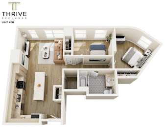 Two Bedroom B Floorplan at Thrive Exchange, Chicago, IL, Illinois