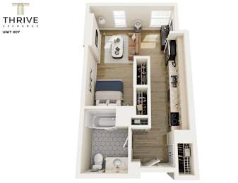Studio Floorplan at Thrive Exchange, Illinois , 60617