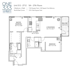 the floor plan of one 33rd street apartments at One 333, IL