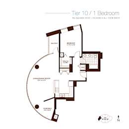 One Bedroom plus Den at Kingsbury Plaza, Chicago, IL, 60654
