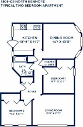 a floor plan of a house with a kitchen and a living room