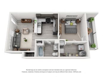 a 1 bedroom floor plan  2100 sq ft