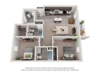 a 2 bedroom floor plan of a 2100 sq ft house