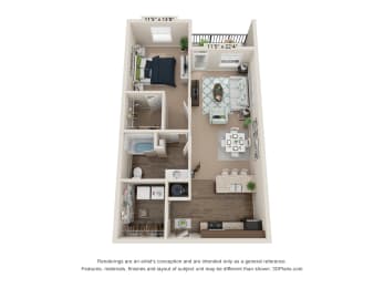 Floor Plan 1 bed 1 bath at Ardmore at the Trail, Indian Trail, NC