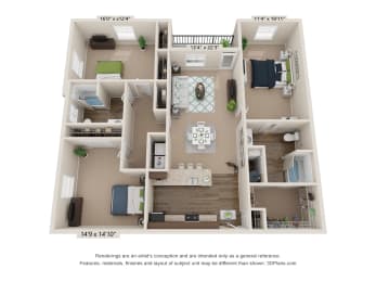Floor Plan 3 bed 2 bath at Ardmore at the Trail, Indian Trail, North Carolina