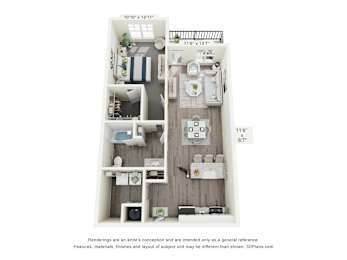 1 bed 1 bath at Ardmore Meadows Apartments, North Carolina