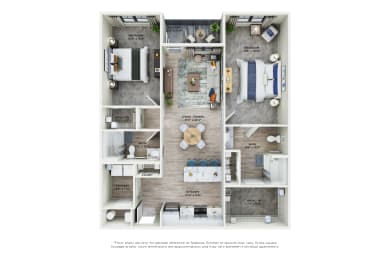 a typical floor plan of a 1 bedroom apartment