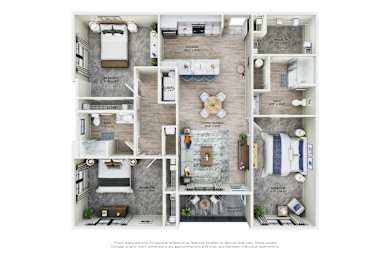 a typical floor plan of a 1 bedroom apartment