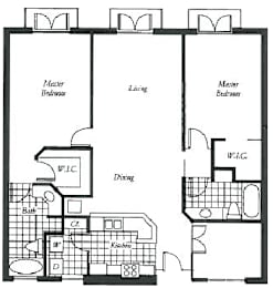  Floor Plan Two Bed Two Bath