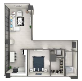 A3 Floor Plan at 220 Meridian, Indiana, 46204