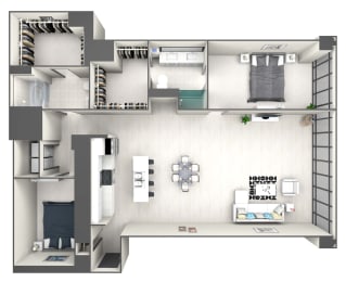 B2E Floor Plan at 220 Meridian, Indianapolis, IN 46204