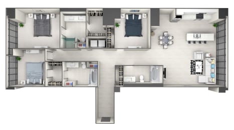 C1 Floor Plan at 220 Meridian, Indianapolis, IN 46204