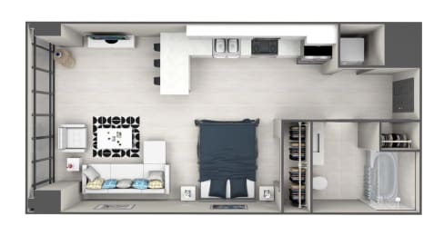 S1A Floor Plan at 220 Meridian, Indianapolis, Indiana