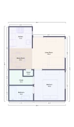 a floor plan of a small house at Oak Terrace Senior Apts, Hemet