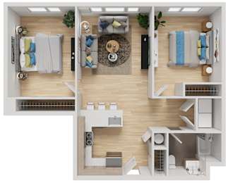 The Maddox at 640 Greenwood Ave Trenton NJ - Two Bedroom One Bath floor plan