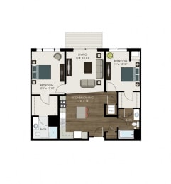 Atlas Floor Plan  at Victoria Park and V2 Apartments, St. Paul, Minnesota