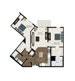 Canal Floor Plan at Victoria Park and V2 Apartments, St. Paul