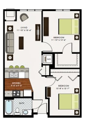 Mancini Floor Plan at Victoria Park and V2 Apartments, St. Paul