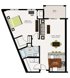 Parkview Floor Plan at Victoria Park and V2 Apartments, St. Paul