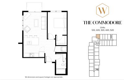 The Commodore Floor Plan at The Whitley, St. Paul, Minnesota