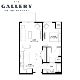 The Cru the gallery Floor Plan at The Gallery Apartments, Burnsville