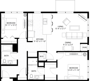 The Port Floor Plan at The Gallery Apartments, Minnesota