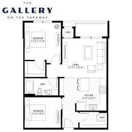 The Ruby Floor Plan at The Gallery Apartments, Burnsville