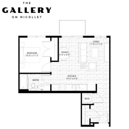 The Salem Floor Plan at The Gallery Apartments, Burnsville, 55337