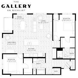 The WineHaven Floor Plan at The Gallery Apartments, Burnsville, 55337