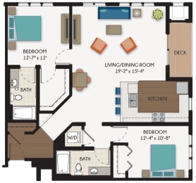 The Park Avenue Floor Plan at The Flats at Cedar Grove, Minnesota, 55122