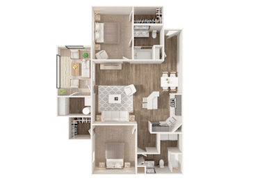2 Bedroom Floor Plan at Puller Place Apartments, Jacksonville, North Carolina