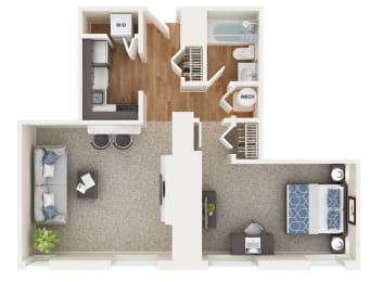 Calvert Floor Plan  at The Mount Royal, Baltimore
