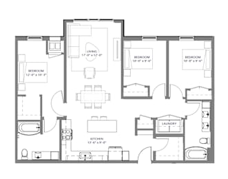 A black and white image of a house floor plan with a laundry room.