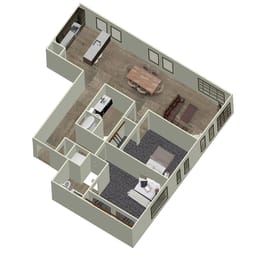  Floor Plan 2 Bedroom, 2 Bathroom E
