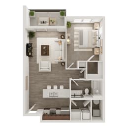 790 SF One Bedroom Pine floor plan  at 148 Place in Omaha, NE