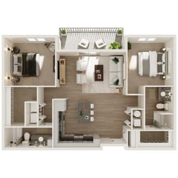 1349 SF two bed two bath floor plan at The Brink at Ridgeview in Plattsmouth, NE