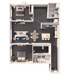 Two Bedroom Plus floor plan at Crystal Flats in Bentonville, AR