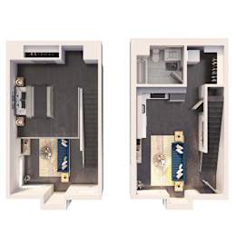 Loft floor plan at Crystal Flats in Bentonville, AR