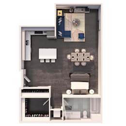 Studio plus floor plan at Crystal Flats in Bentonville, AR