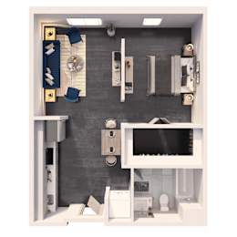 Studio standard floor plan at Crystal Flats in Bentonville, AR