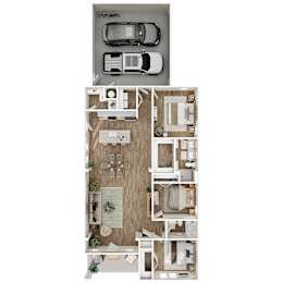 1,621 SF 3 Bed 2 Bath Dogwood Floor Plan at Hawthorne Grove in Rogers, AR