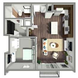One bed Floor plan at Nexus at Grays Landing in Des Moines, IA