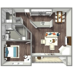 1050 SF one bedroom fapartment home at Parkwood Terrace in Omaha, NE