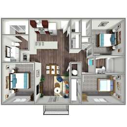 1,283 Three Bed Two Bath Floor Plan at Prairie Park in Wayne, NE