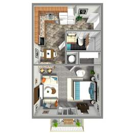 516 SF Studio Floor Plan at The Residences at Oak Pointe in Grand Island, NE