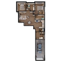 1302 SF two bedroom floor plan at Sterling at Prairie Trail North in Ankeny, IA