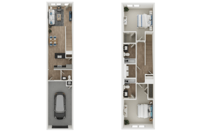 The Cambridge two bedroom floor plan at The Grove in Rogers, AR