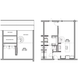 1,025 SF One Bed One Bath Floor Plan at The Howard East Central in Bentonville, AR
