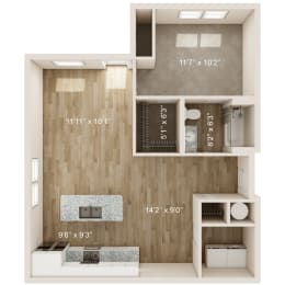 a 1 bedroom floor plan | the mansions on the park