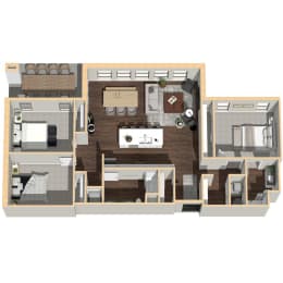 1,496 SF Three Bedroom Apartment Home at Vue 178 in Omaha, NE